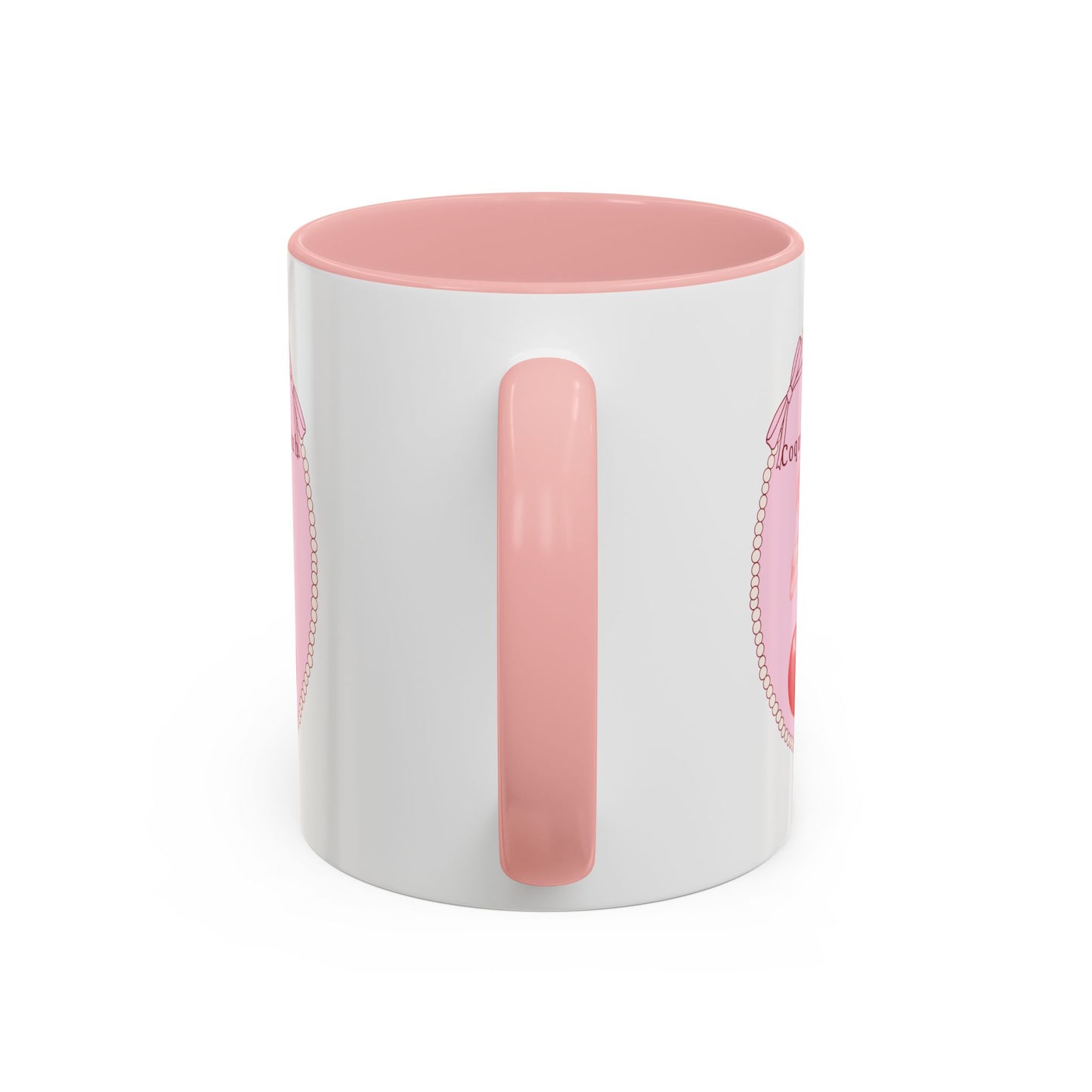 Coquettish Cherry Accent Coffee Mug Pink